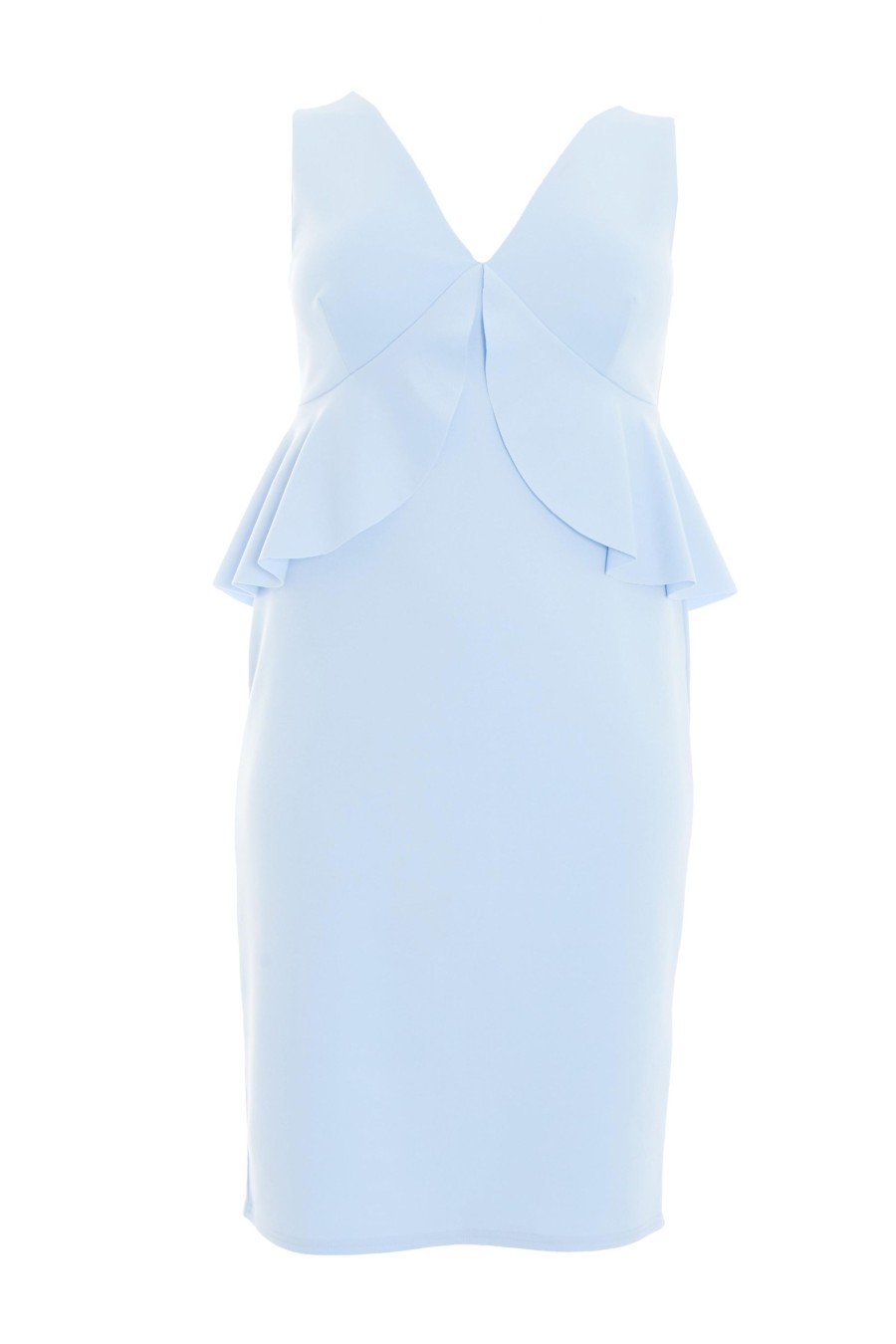 Dresses Quiz  | Curve Blue Ruched Bardot Midi Dress Pale Blue