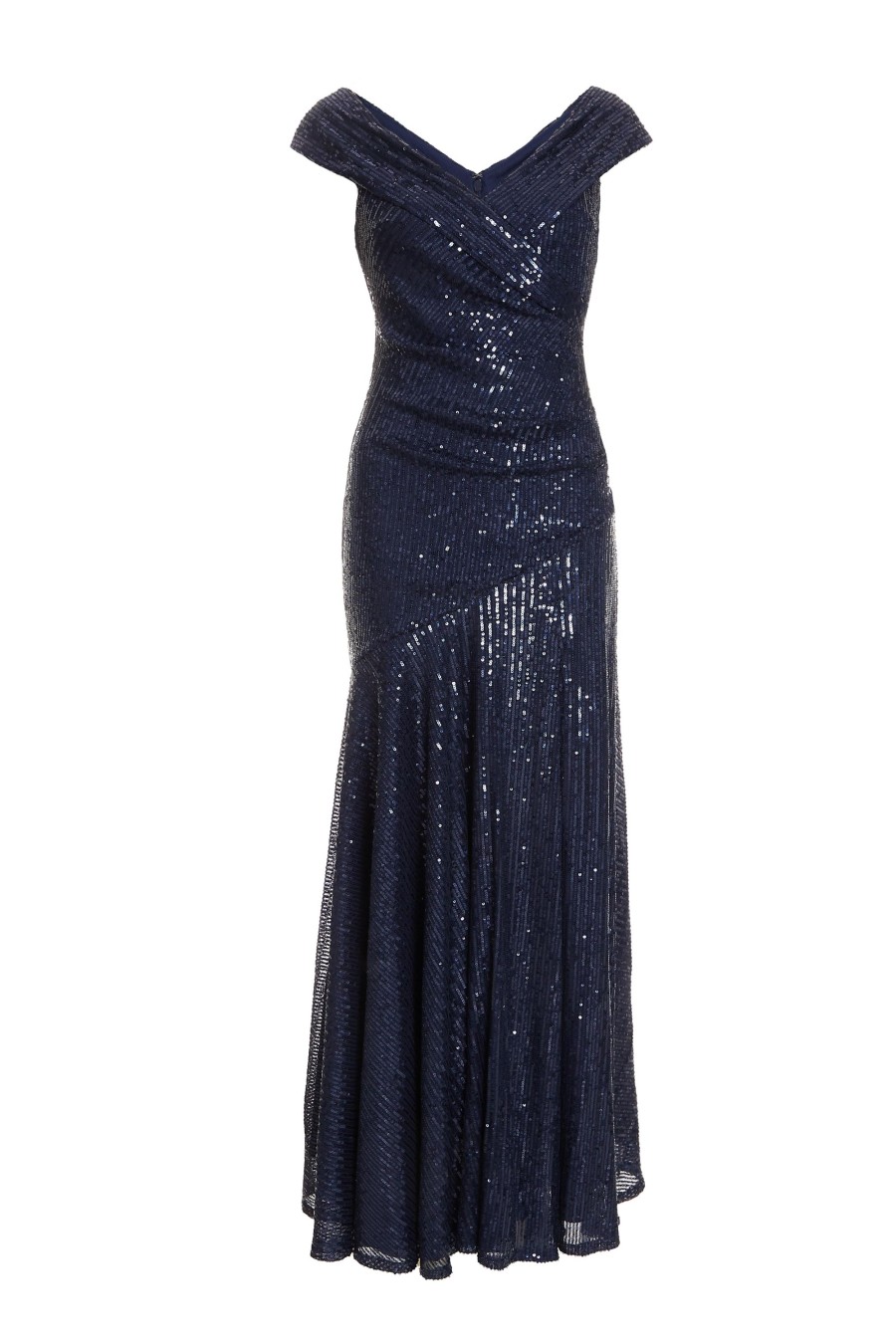 Dresses Quiz  | Petite Sequin Ruched Maxi Dress Navy