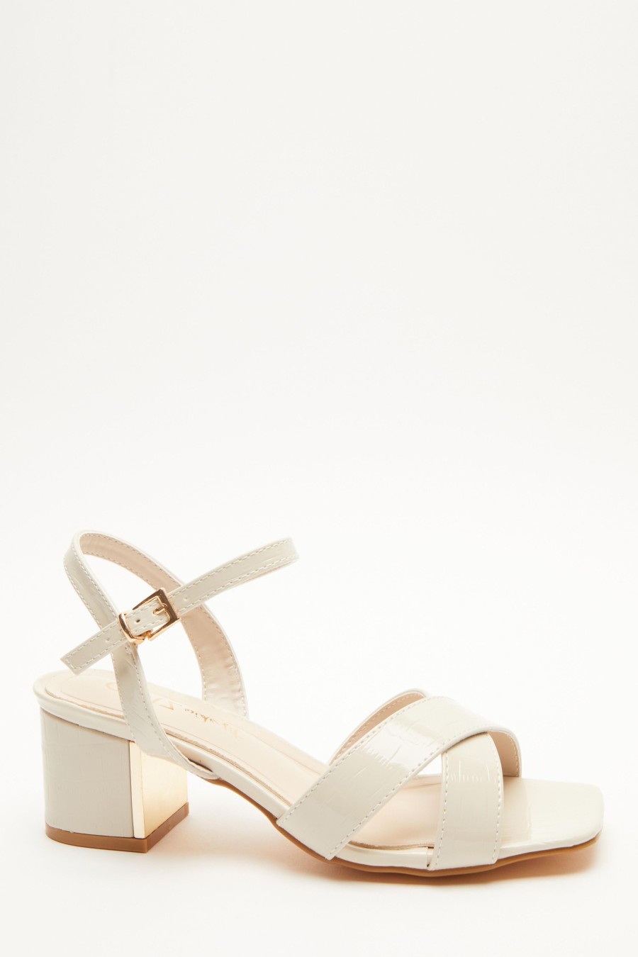 Shoes Quiz | Wide Fit Block Heeled Sandals Nude · Valerip