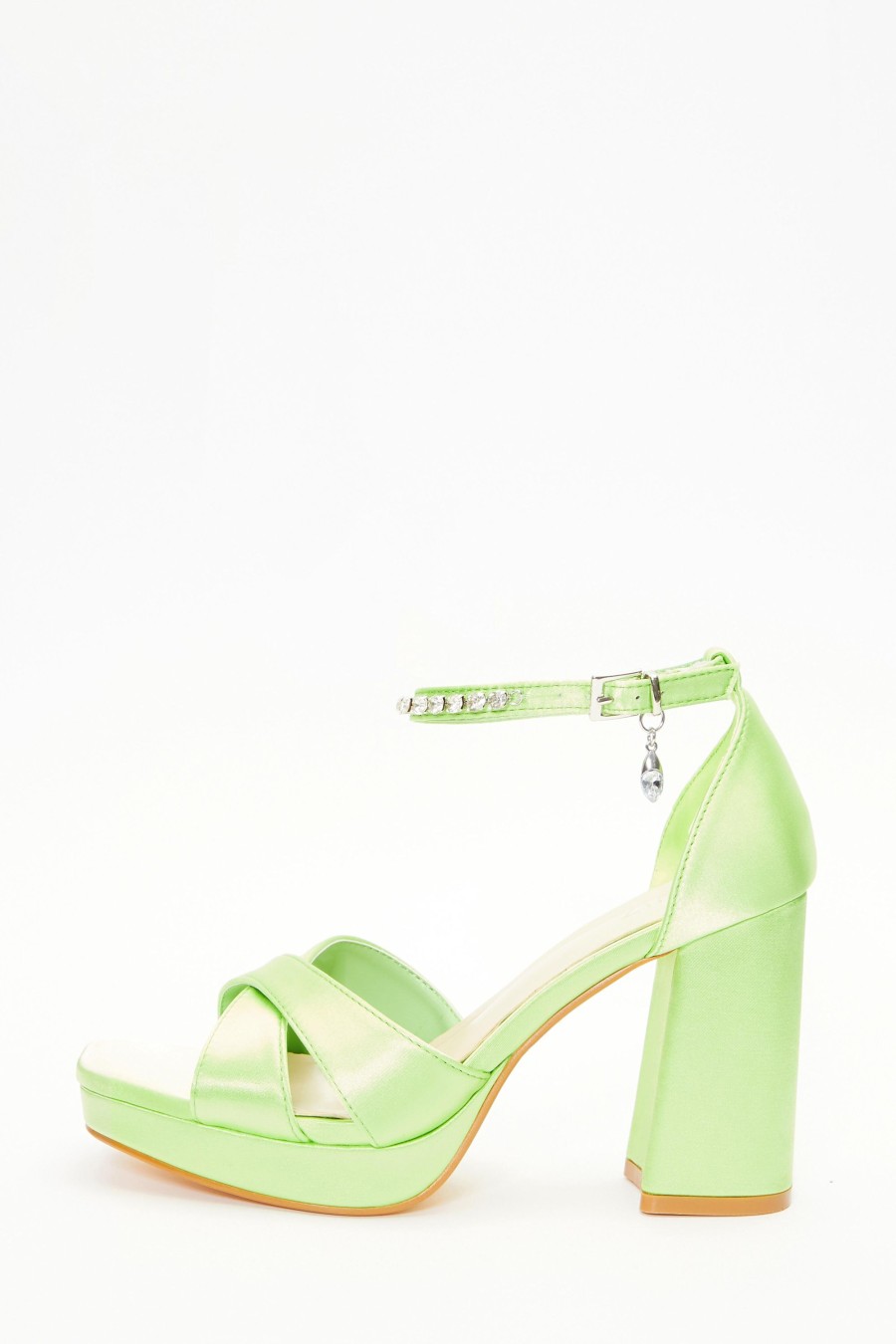 Shoes Quiz  | Green Platform Heeled Sandals Lime